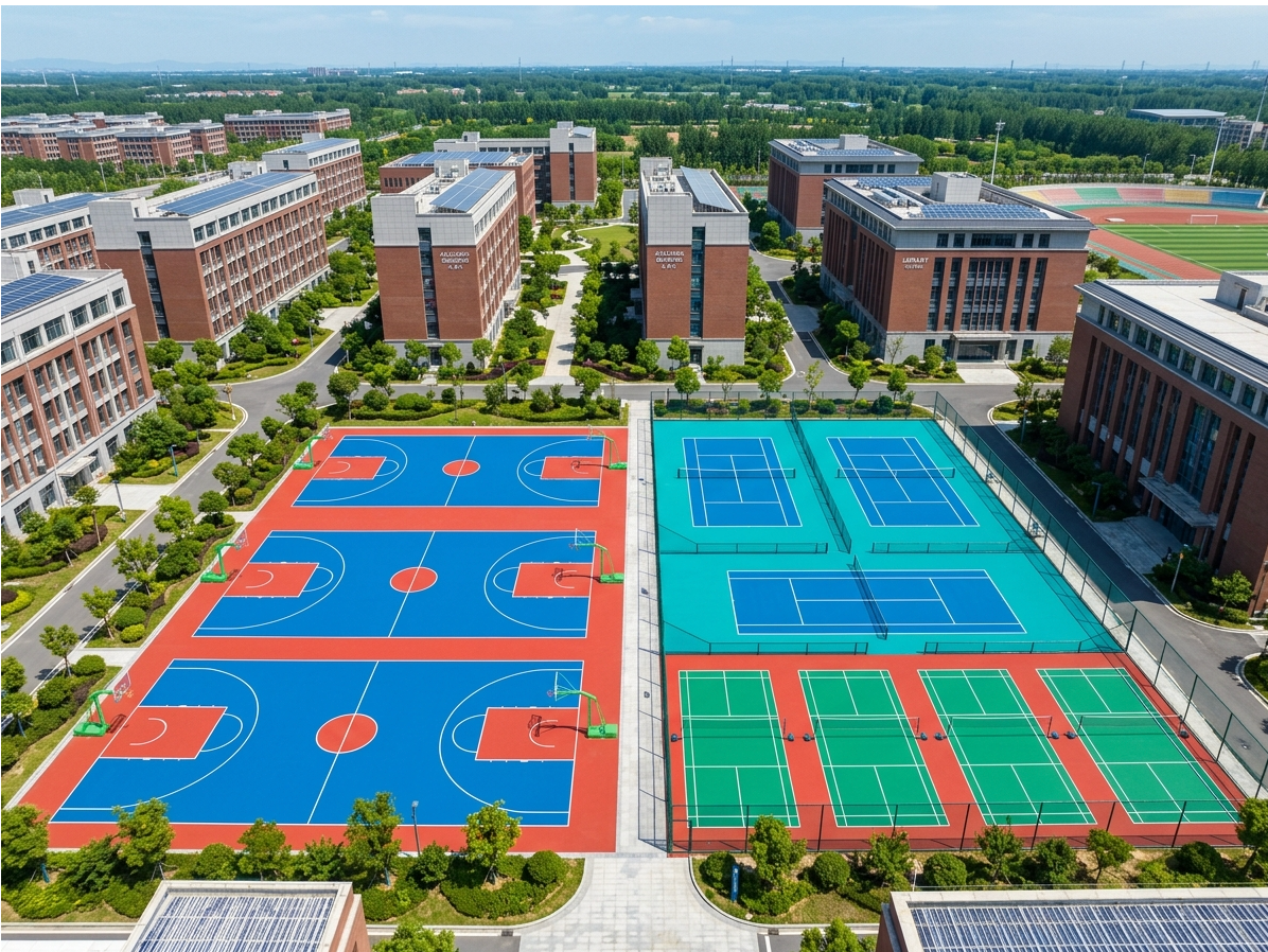 白银市硅PU球场塑胶跑道 - 方案